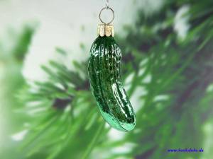 Christbaumschmuck GURKE 5,5cm, grün glanz,..1 Stück