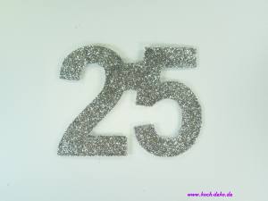 Jubiläumszahl 25, silber