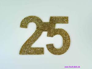 Jubiläumszahl 25, gold