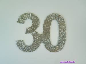 Jubiläumszahl 30, silber