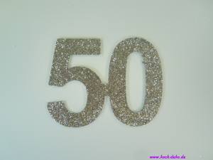 Jubiläumszahl 50, silber