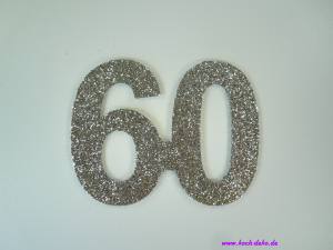 Jubiläumszahl 60, silber