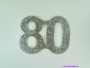 Jubiläumszahl 80, silber