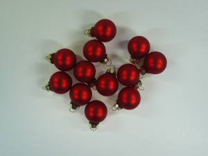 Mini - Christbaumkugeln 20mm, rot matt, 12 Stück