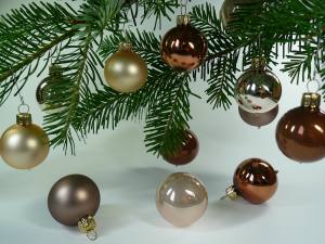 Mundgeblasene Christbaumkugeln,