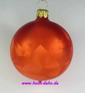 Mundgeblasene Christbaumkugeln, Eislack orange