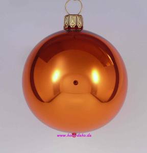 Mundgeblasene Christbaumkugeln, blutorange glanz