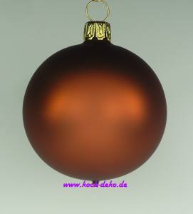 Mundgeblasene Christbaumkugeln, karamell matt