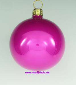 Mundgeblasene Christbaumkugeln, magenta opal