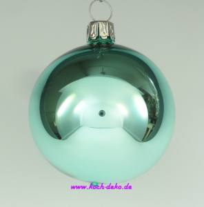 Mundgeblasene Christbaumkugeln, mint glanz