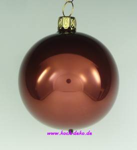 Mundgeblasene Christbaumkugeln, mocca opal