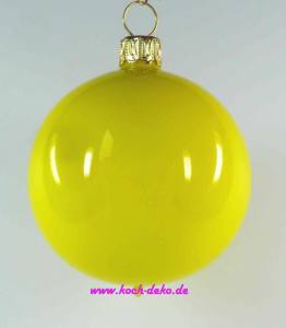 Mundgeblasene Christbaumkugeln, neon gelb opal