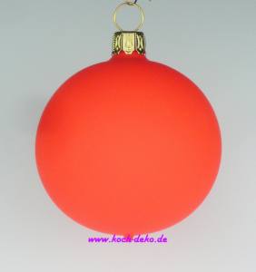 Mundgeblasene Christbaumkugeln, neon orange matt