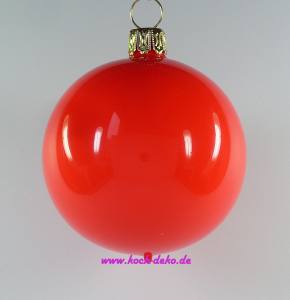 Mundgeblasene Christbaumkugeln, neon orange opal