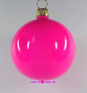 Mundgeblasene Christbaumkugeln, neon pink opal