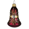 Sortimentskasten SET Christbaumschmuck Glas bordeaux-rot, gold bemalt, 39 tlg.