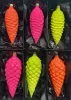 Zapfen, mundgeblasen neon bunt Mix, 16 und 12 cm, 6tlg Set